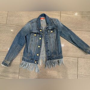 Aqua fringe Jean jacket. Very good condition